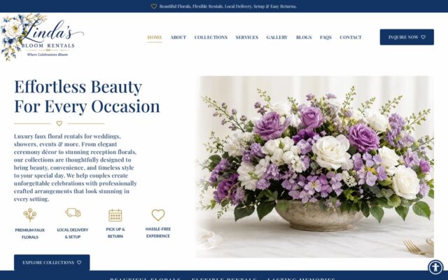 Screenshot of the Linda Bloom Rentals website