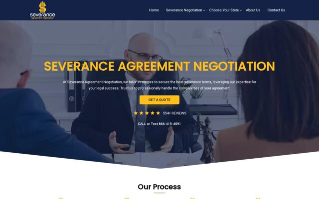 Screenshot of the Severance Agreement Negotiation website